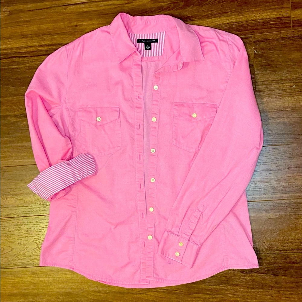 Banana Republic long sleeve shirt size L cotton pink